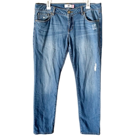 CAbi Denim - CAbI Jeans Women's 10 Mojave Distressed Slim Boyfriend Medium Wash Mid-Rise 5165